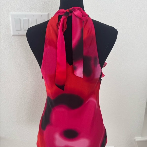 Express Red Ruffled Halter Top - Picture 3 of 7